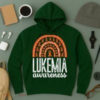 Rainbow Leukemia Cancer Awareness Month Orange Ribbon Hoodie thumb 3