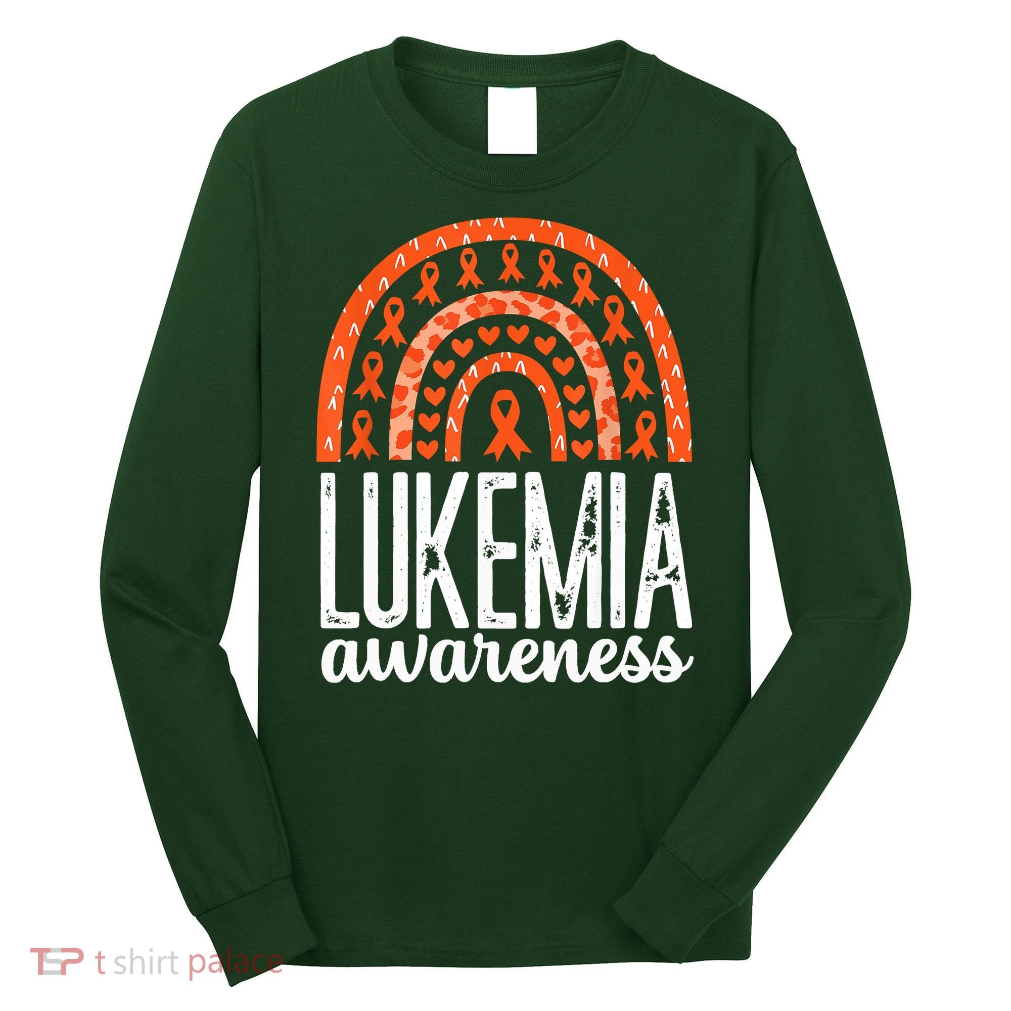 Rainbow Leukemia Cancer Awareness Month Orange Ribbon Long Sleeve Shirt