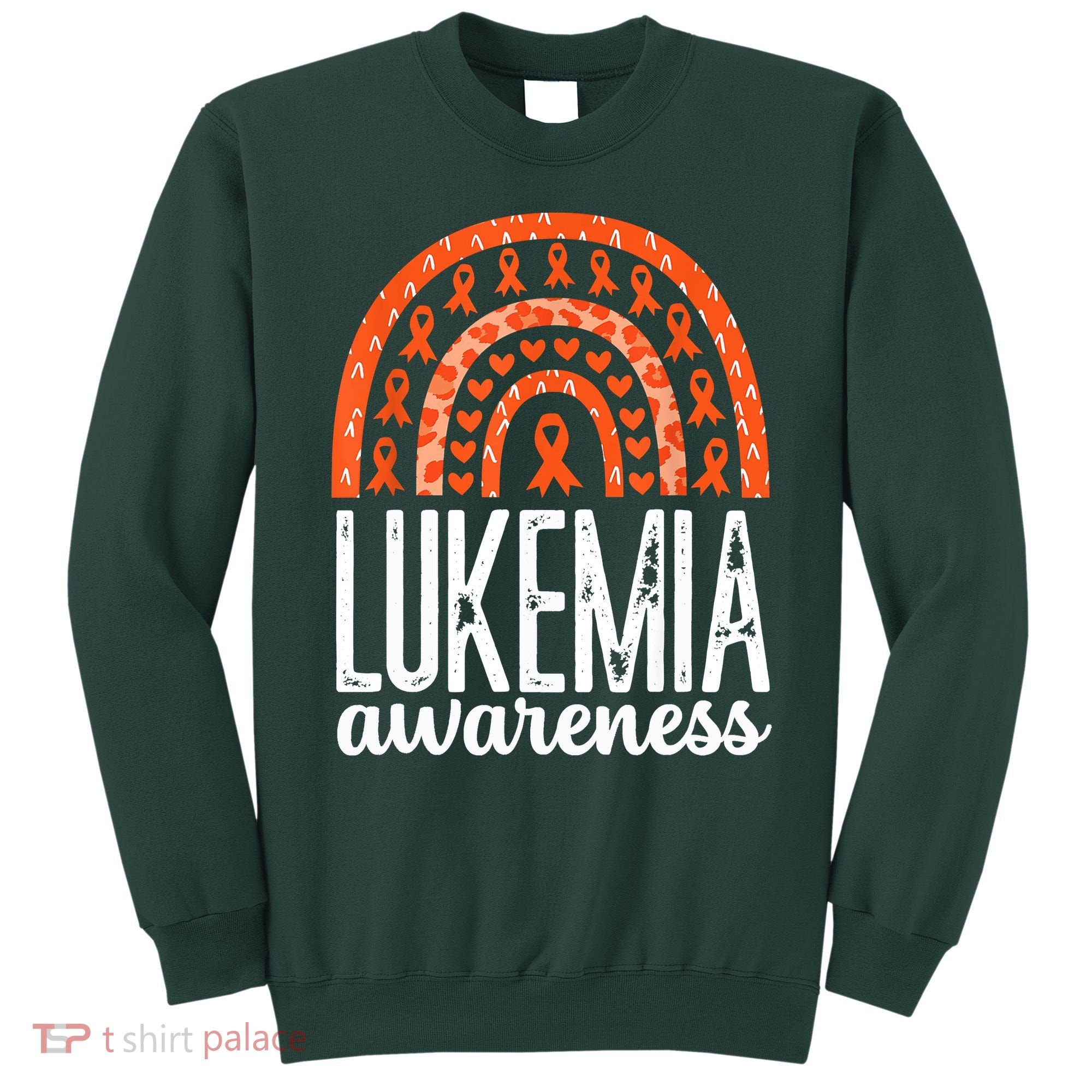 Rainbow Leukemia Cancer Awareness Month Orange Ribbon Sweatshirt