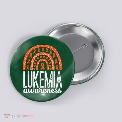 Rainbow Leukemia Cancer Awareness Month Orange Ribbon Button