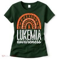 Rainbow Leukemia Cancer Awareness Month Orange Ribbon Women's T-Shirt thumb 0