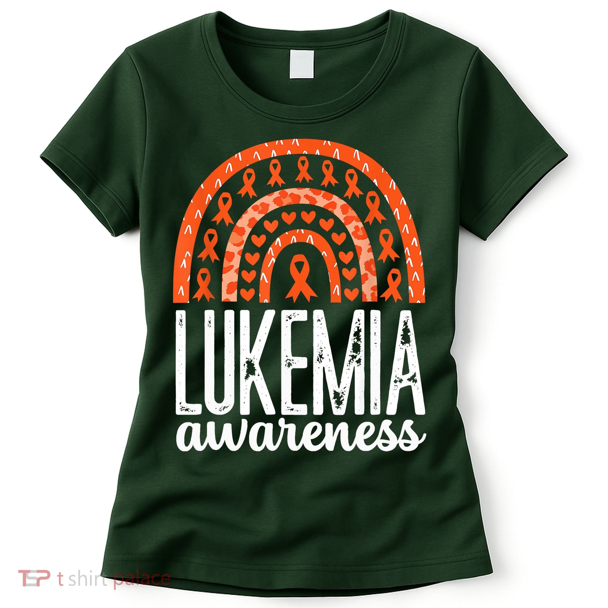 Rainbow Leukemia Cancer Awareness Month Orange Ribbon Women's T-Shirt