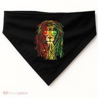 Rasta Lion Cool Dreadlock Rastafari For Rasta Lover USA-Made Doggie Bandana thumb 0