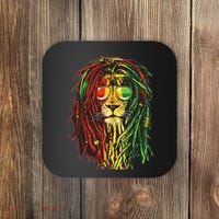 Rasta Lion Cool Dreadlock Rastafari For Rasta Lover Coaster thumb 0