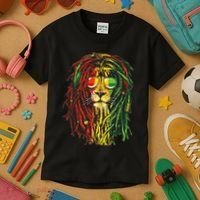 Rasta Lion Cool Dreadlock Rastafari For Rasta Lover Kids T-Shirt thumb 3