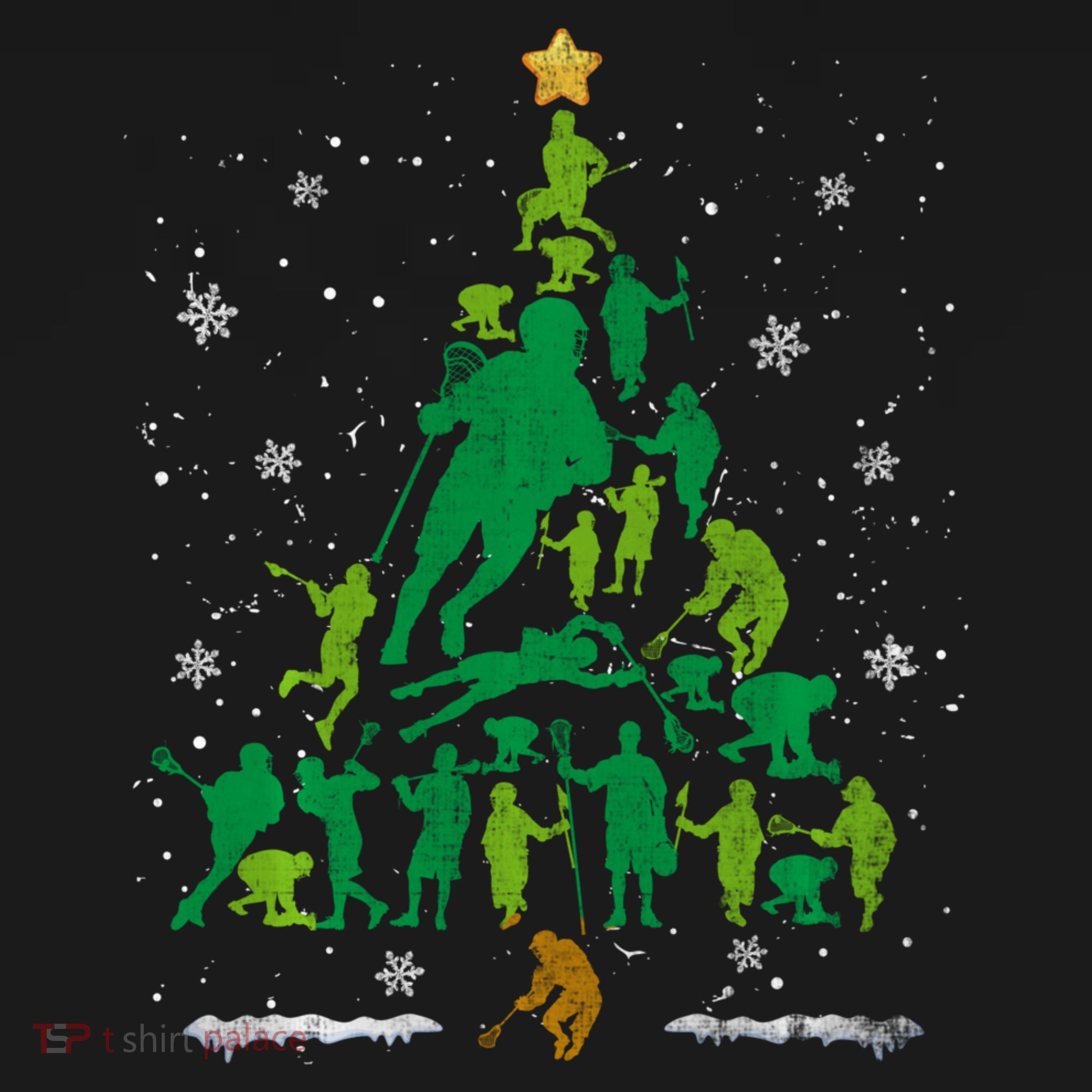 Retro Lacrosse Christmas Tree Xmas Lacrosse Player Lover Women's Hoodie