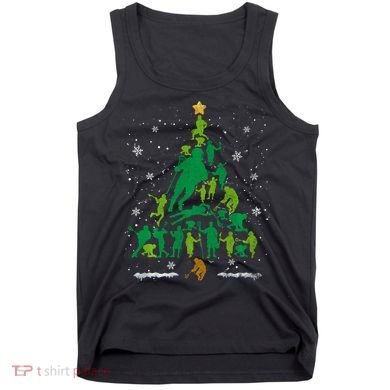 Retro Lacrosse Christmas Tree Xmas Lacrosse Player Lover Tank Top