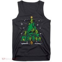 Retro Lacrosse Christmas Tree Xmas Lacrosse Player Lover Tank Top thumb 0