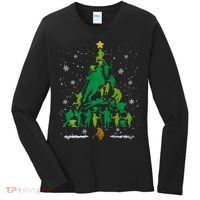Retro Lacrosse Christmas Tree Xmas Lacrosse Player Lover Women's Long Sleeve Shirt thumb 0