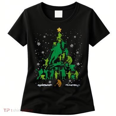 Retro Lacrosse Christmas Tree Xmas Lacrosse Player Lover Women's T-Shirt