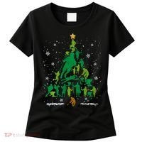 Retro Lacrosse Christmas Tree Xmas Lacrosse Player Lover Women's T-Shirt thumb 0