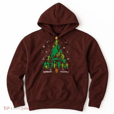 Retro Lacrosse Christmas Tree Xmas Lacrosse Player Lover Hoodie
