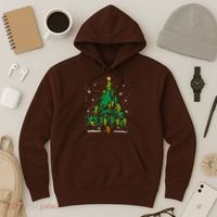 Retro Lacrosse Christmas Tree Xmas Lacrosse Player Lover Hoodie thumb 3