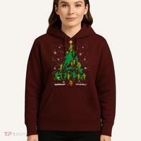 Retro Lacrosse Christmas Tree Xmas Lacrosse Player Lover Hoodie thumb 5