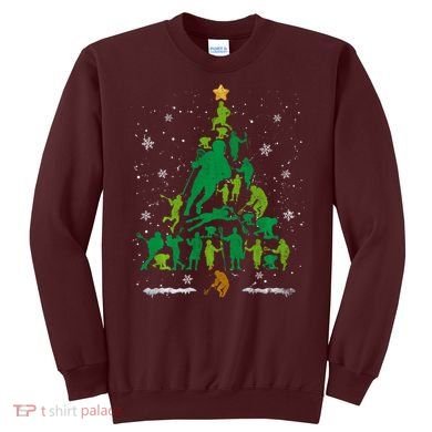 Retro Lacrosse Christmas Tree Xmas Lacrosse Player Lover Sweatshirt
