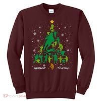 Retro Lacrosse Christmas Tree Xmas Lacrosse Player Lover Sweatshirt thumb 0
