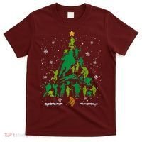Retro Lacrosse Christmas Tree Xmas Lacrosse Player Lover T-Shirt thumb 0