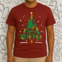 Retro Lacrosse Christmas Tree Xmas Lacrosse Player Lover T-Shirt thumb 3