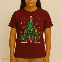 Retro Lacrosse Christmas Tree Xmas Lacrosse Player Lover T-Shirt thumb 4