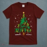 Retro Lacrosse Christmas Tree Xmas Lacrosse Player Lover T-Shirt thumb 5