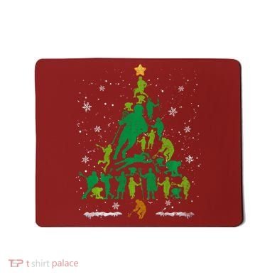 Retro Lacrosse Christmas Tree Xmas Lacrosse Player Lover Mousepad