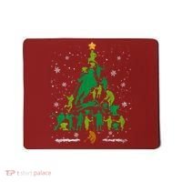 Retro Lacrosse Christmas Tree Xmas Lacrosse Player Lover Mousepad thumb 0