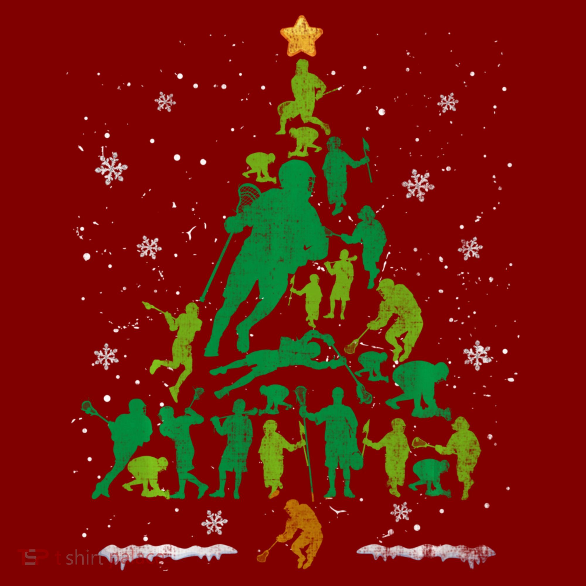 Retro Lacrosse Christmas Tree Xmas Lacrosse Player Lover Mousepad