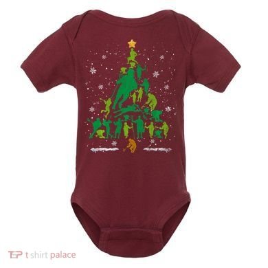 Retro Lacrosse Christmas Tree Xmas Lacrosse Player Lover Baby Bodysuit