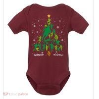 Retro Lacrosse Christmas Tree Xmas Lacrosse Player Lover Baby Bodysuit thumb 0