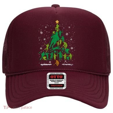 Retro Lacrosse Christmas Tree Xmas Lacrosse Player Lover Hat