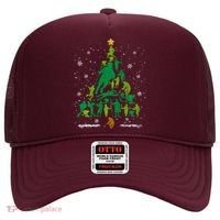 Retro Lacrosse Christmas Tree Xmas Lacrosse Player Lover Hat thumb 0