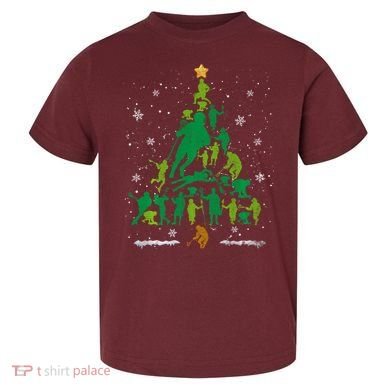 Retro Lacrosse Christmas Tree Xmas Lacrosse Player Lover Toddler T-Shirt