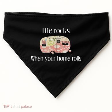 Rv Life Camper Life Rocks When Your Home Rolls USA-Made Doggie Bandana