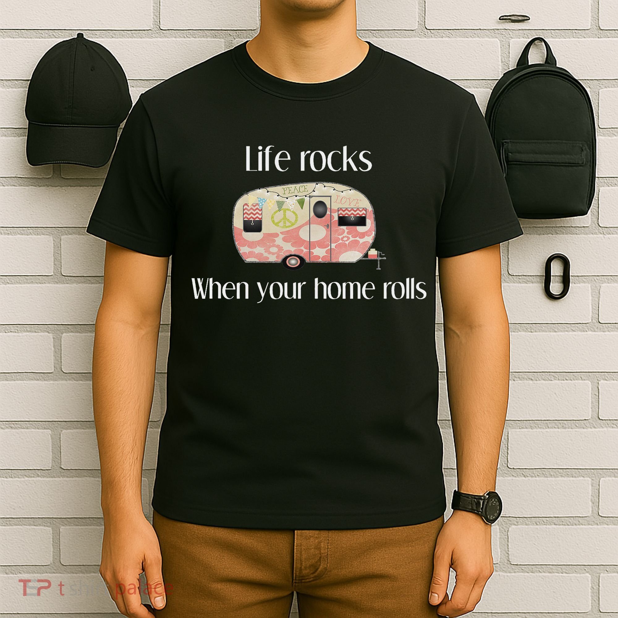 Rv Life Camper Life Rocks When Your Home Rolls T-Shirt