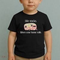 Rv Life Camper Life Rocks When Your Home Rolls Toddler T-Shirt thumb 2