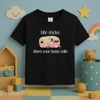 Rv Life Camper Life Rocks When Your Home Rolls Toddler T-Shirt thumb 3