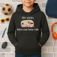 Rv Life Camper Life Rocks When Your Home Rolls Kids Hoodie thumb 2
