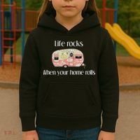Rv Life Camper Life Rocks When Your Home Rolls Kids Hoodie thumb 3