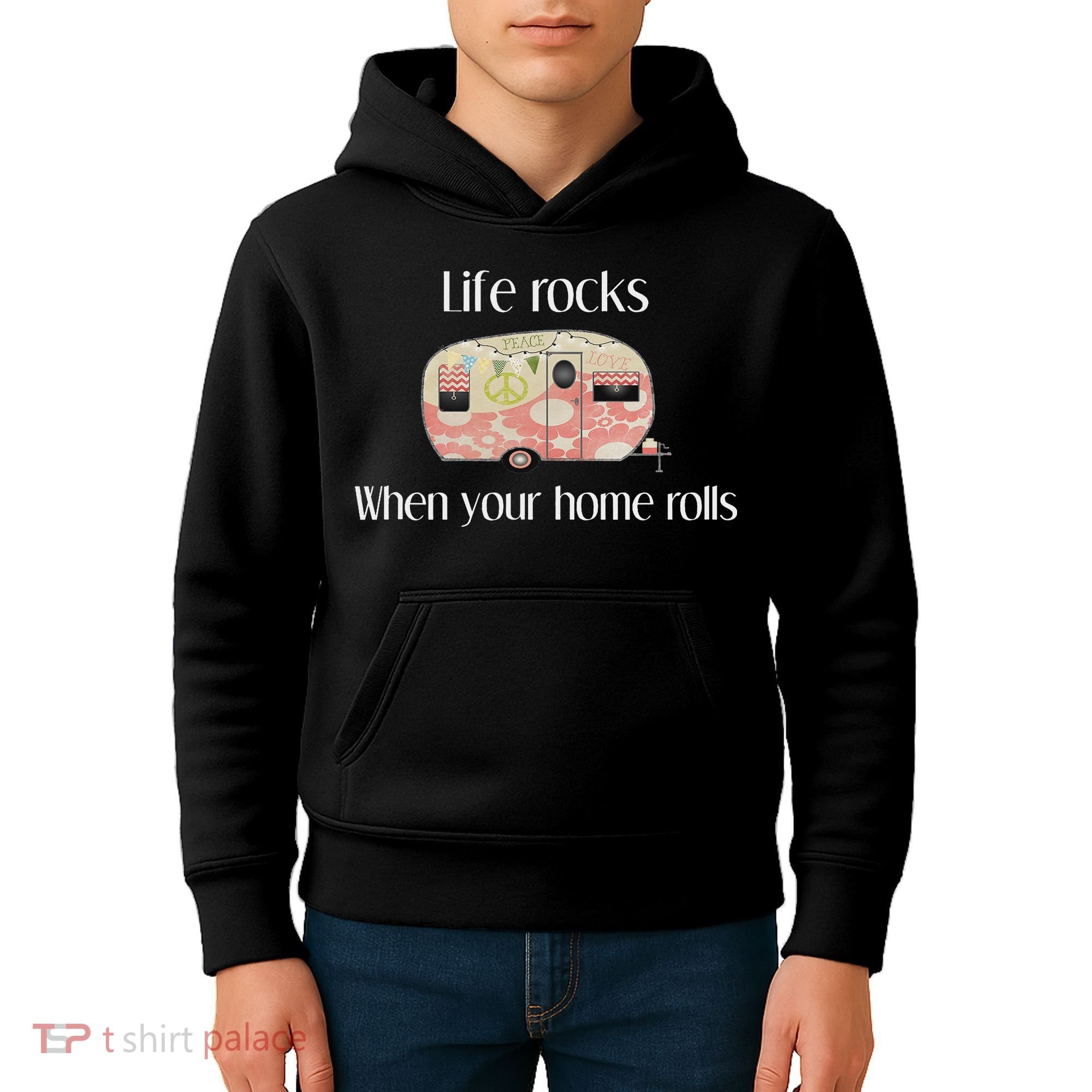 Rv Life Camper Life Rocks When Your Home Rolls Kids Hoodie