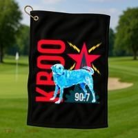 Radio Loving Dog Golf Towel thumb 1