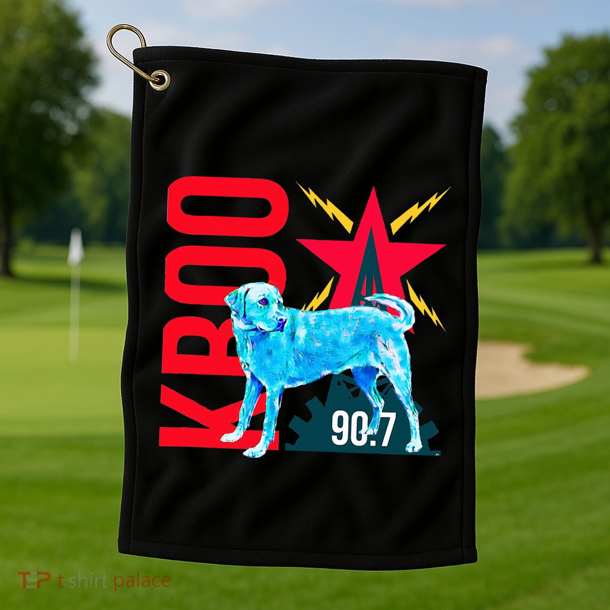 Radio Loving Dog Golf Towel