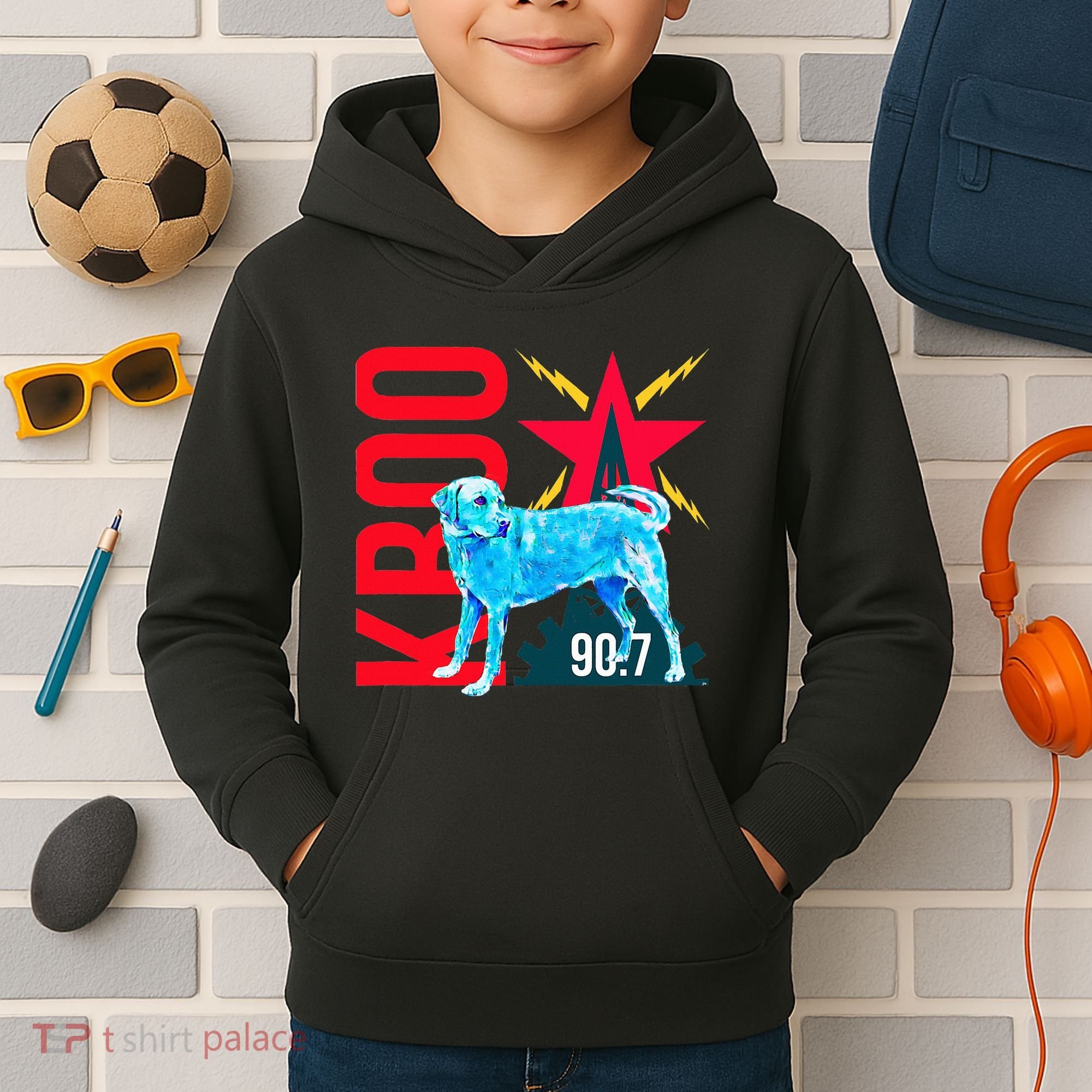 Radio Loving Dog Kids Hoodie