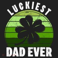 Retro Luckiest Dad Ever Shamrock St Patricks Day Family Tumbler thumb 3