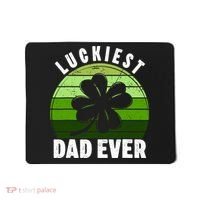 Retro Luckiest Dad Ever Shamrock St Patricks Day Family Mousepad thumb 0