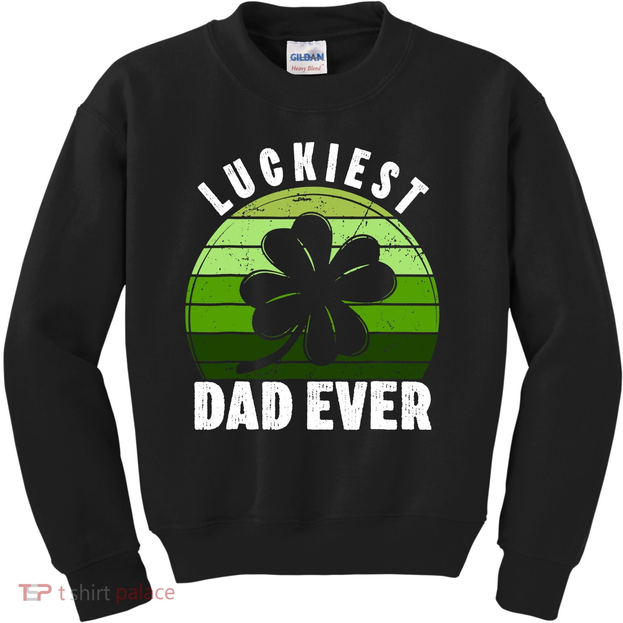 Retro Luckiest Dad Ever Shamrock St Patricks Day Family Kids Sweatshirt