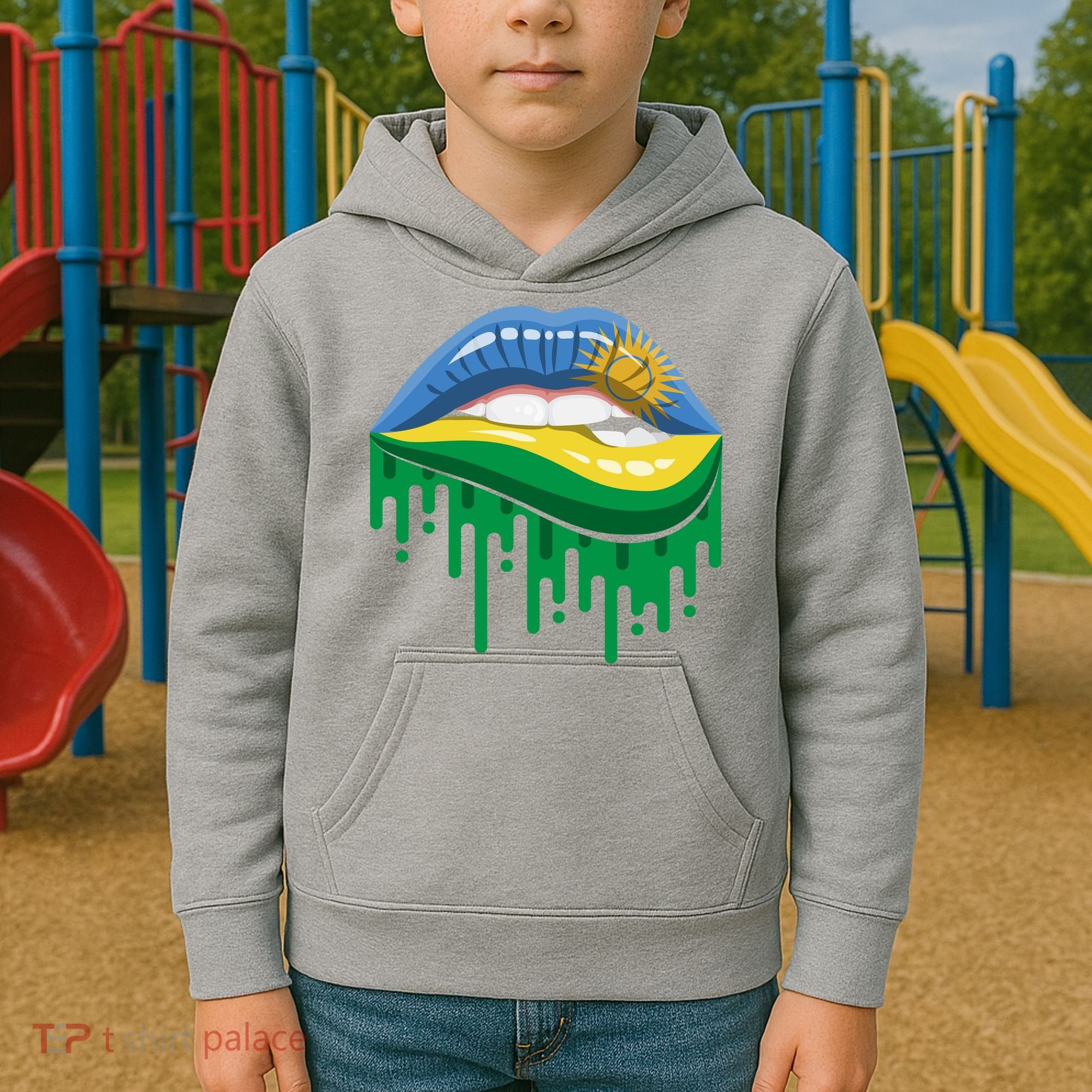 Rwanda Lips Dripping Kids Hoodie