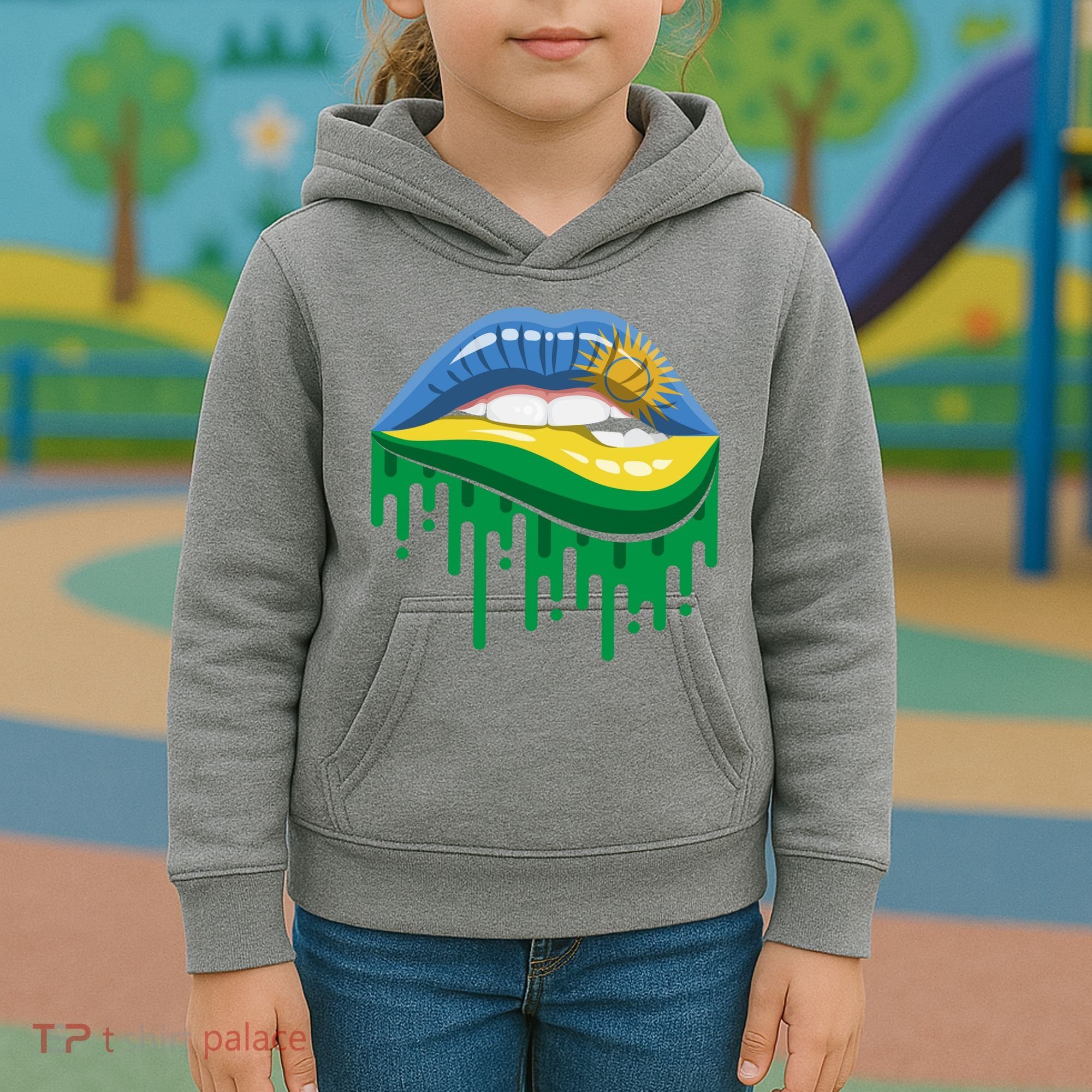 Rwanda Lips Dripping Kids Hoodie