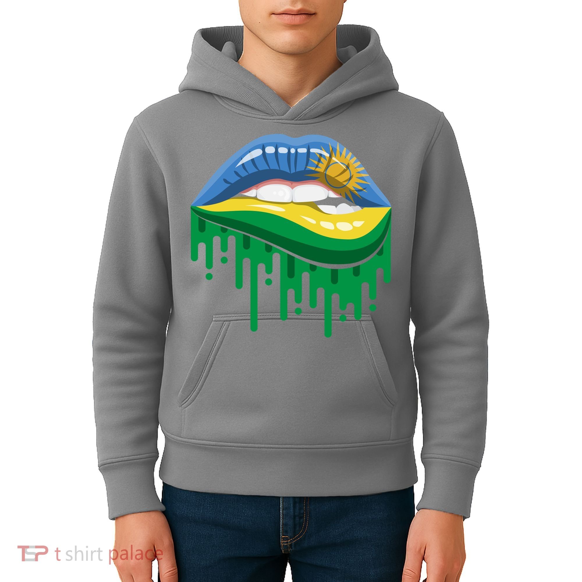 Rwanda Lips Dripping Kids Hoodie