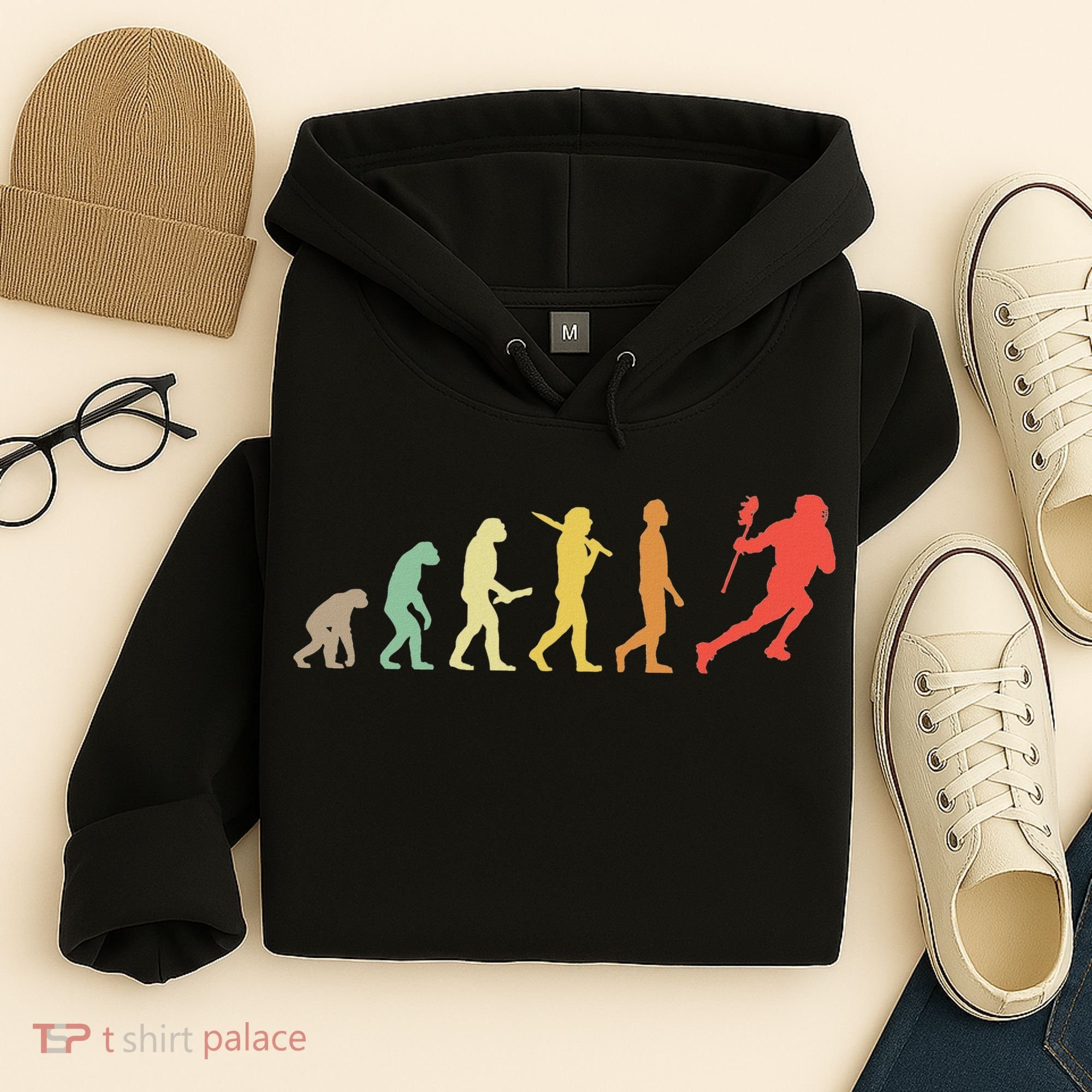 Retro Lacrosse Evolution Gift For Lacrosse Players Hoodie