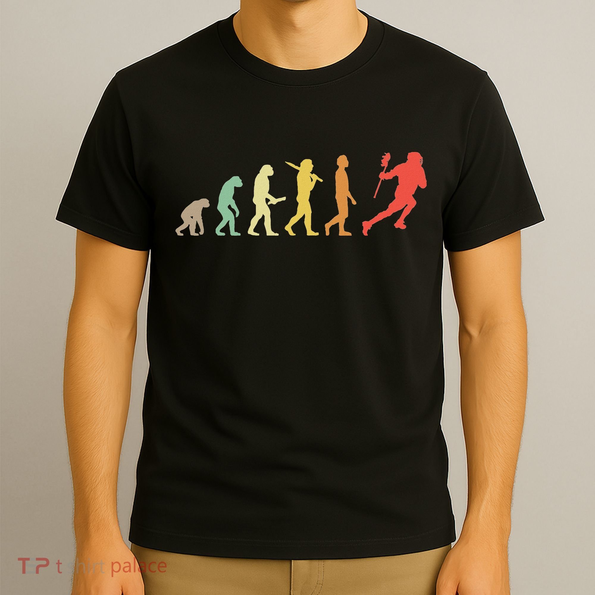 Retro Lacrosse Evolution Gift For Lacrosse Players T-Shirt